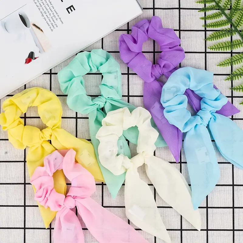 Large Glitter Neon Scrunchie Bowknot Hair Tie Led Lighting - Temu