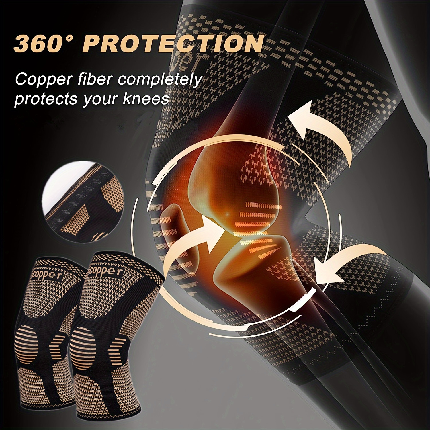 Copper Knee Brace Compression Knee Support Band Copper Knee - Temu Canada
