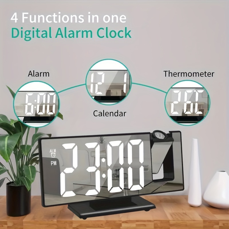 Led Digital Watch Tisch Elektronische Desktop Uhren USB Wake Up Uhr mit 180  Zeit Projektion Snooz