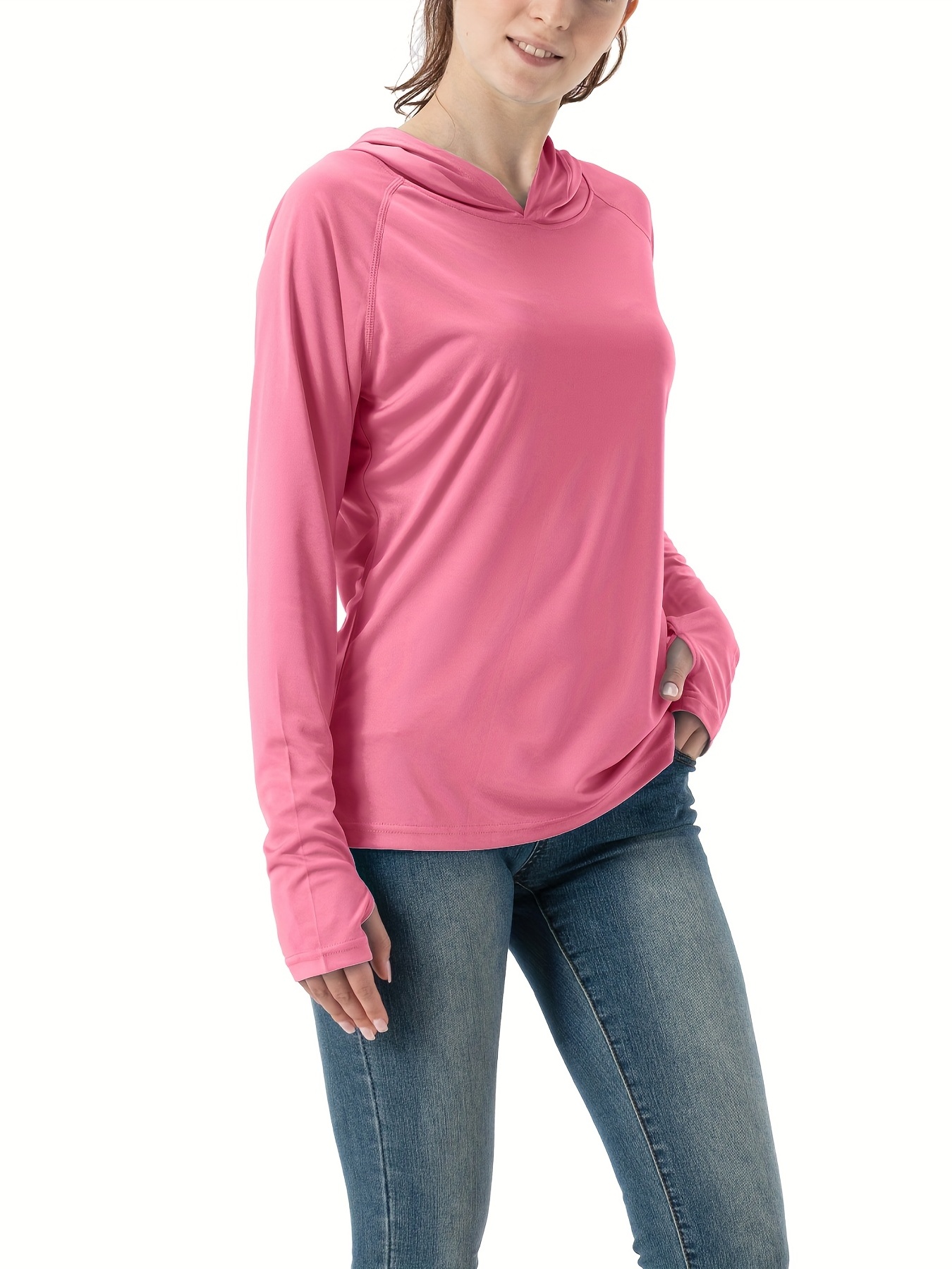 Women's Upf 50+ Uv Hoodie: Stay Protected Sun Hiking Running - Temu