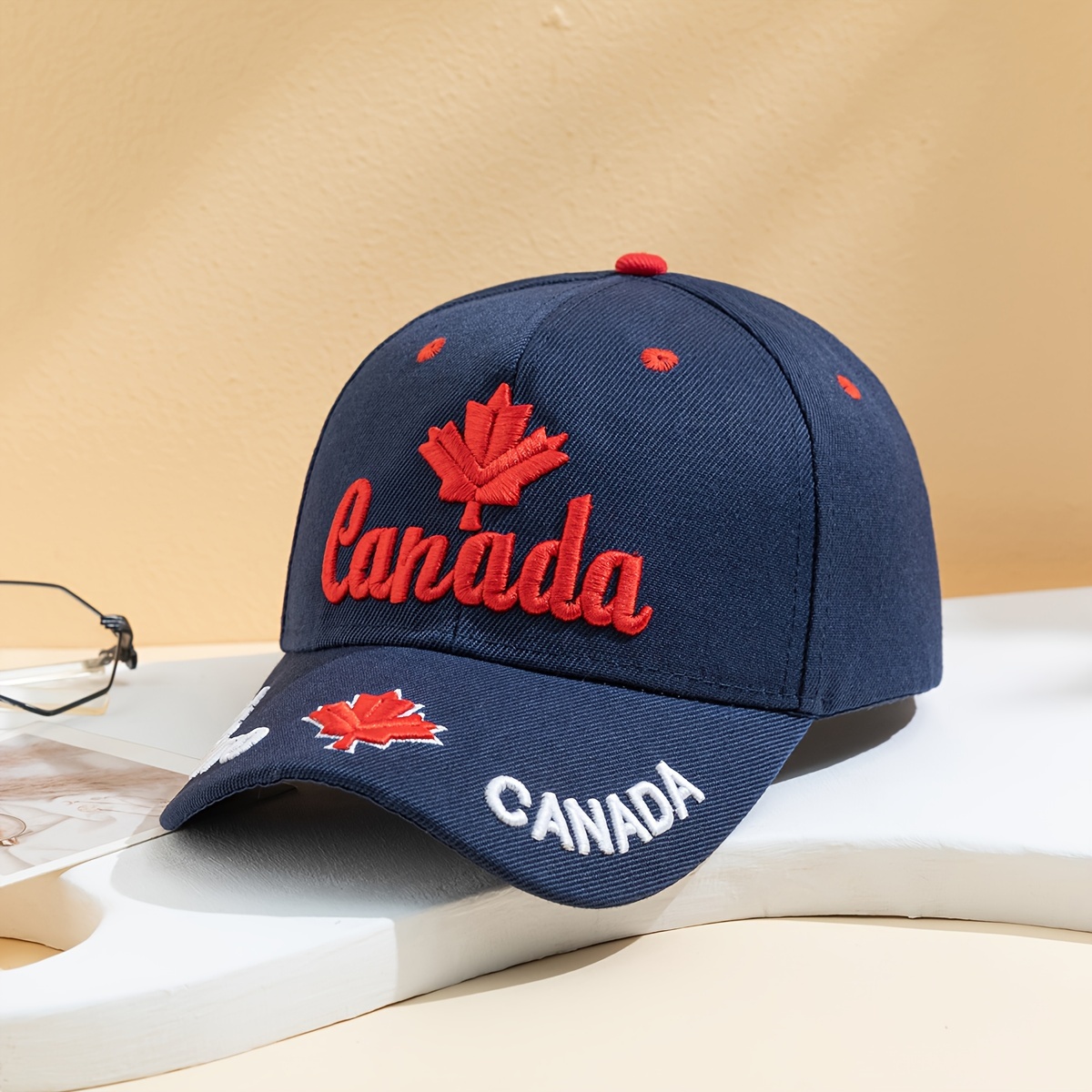 Stylish Spring And Autumn Color Blocked Baseball With Canadian English  Maple Leaf Embroidery Perfect For Daily Wear Outdoor Travel Hiking And Play, Don't Miss These Great Deals