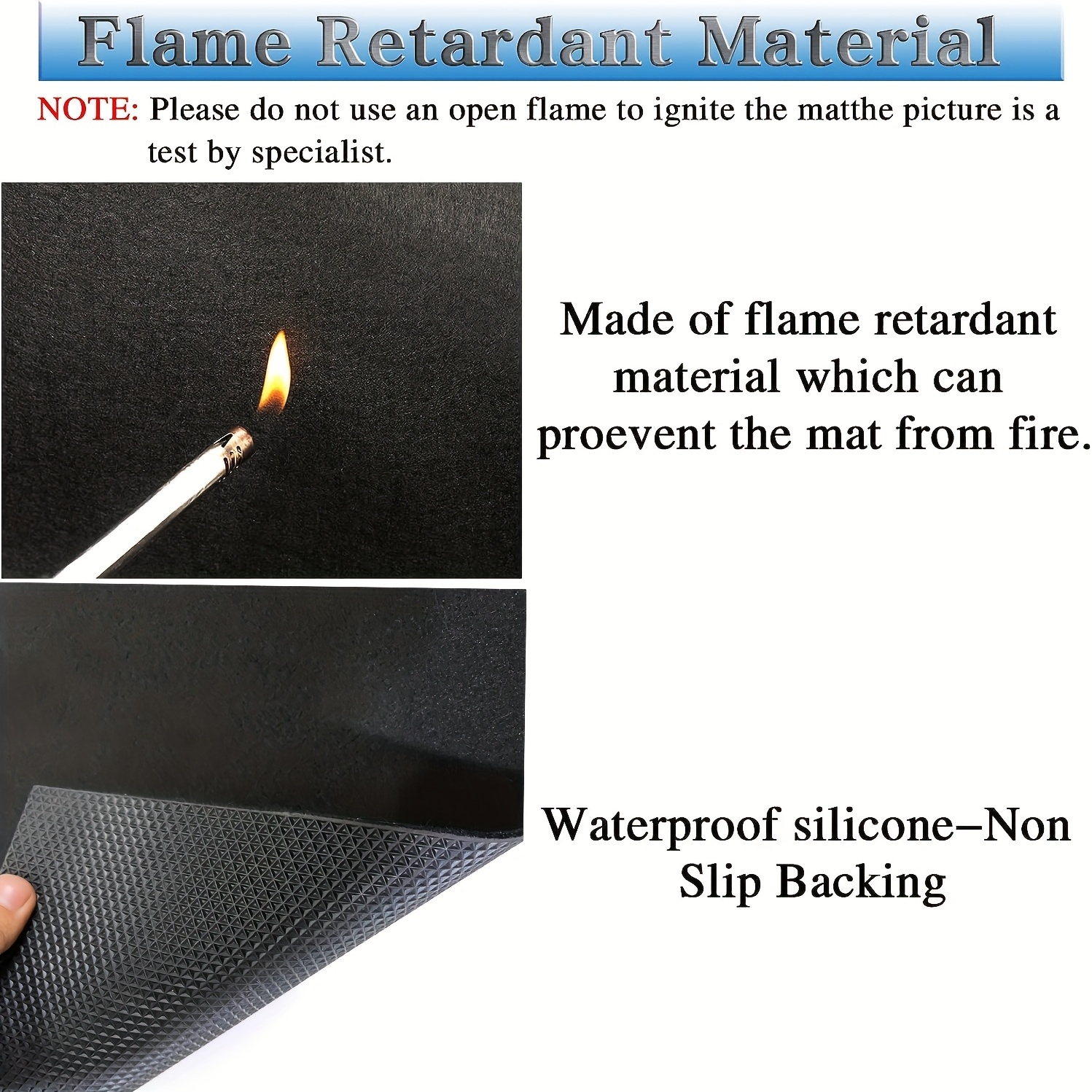 Fireproof Grill Pad 91 44 X 127 0cm Dual Sided Mat for BBQ