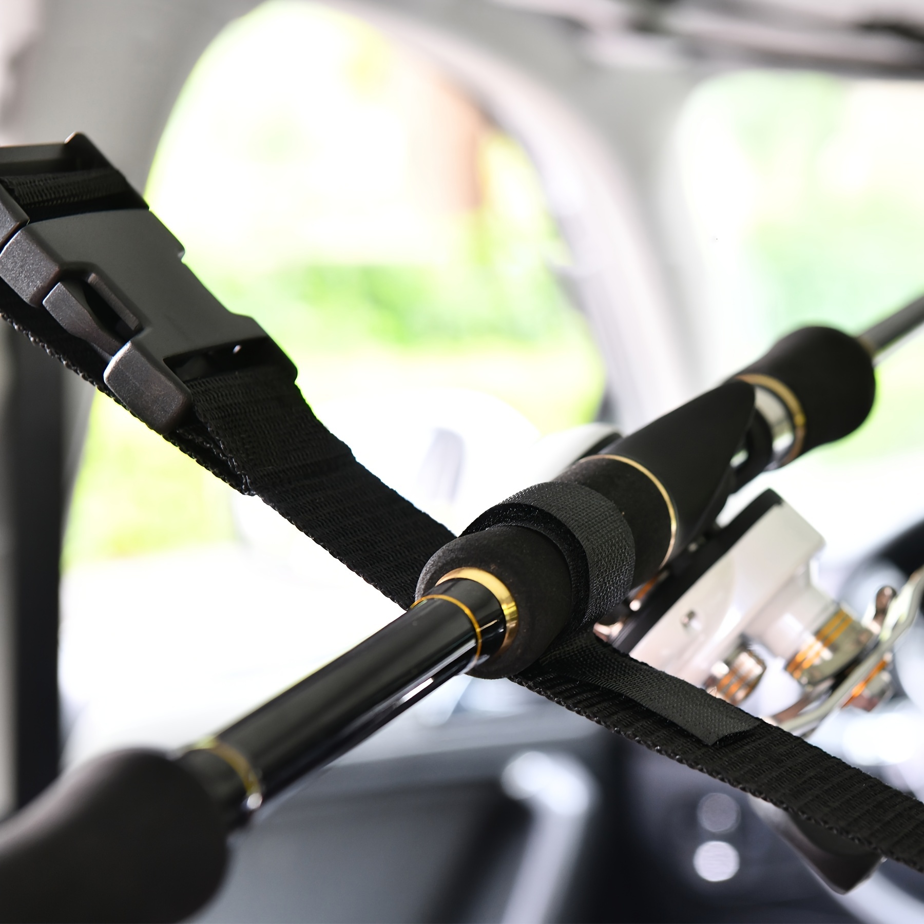 Fishing Rod Holders for Car, Fishing VRC Vehicle Rod Carrie, Adjustable  Polyester Strap Fishing Pole Storage Rack for SUV, Wagons, Van, Easy  Install