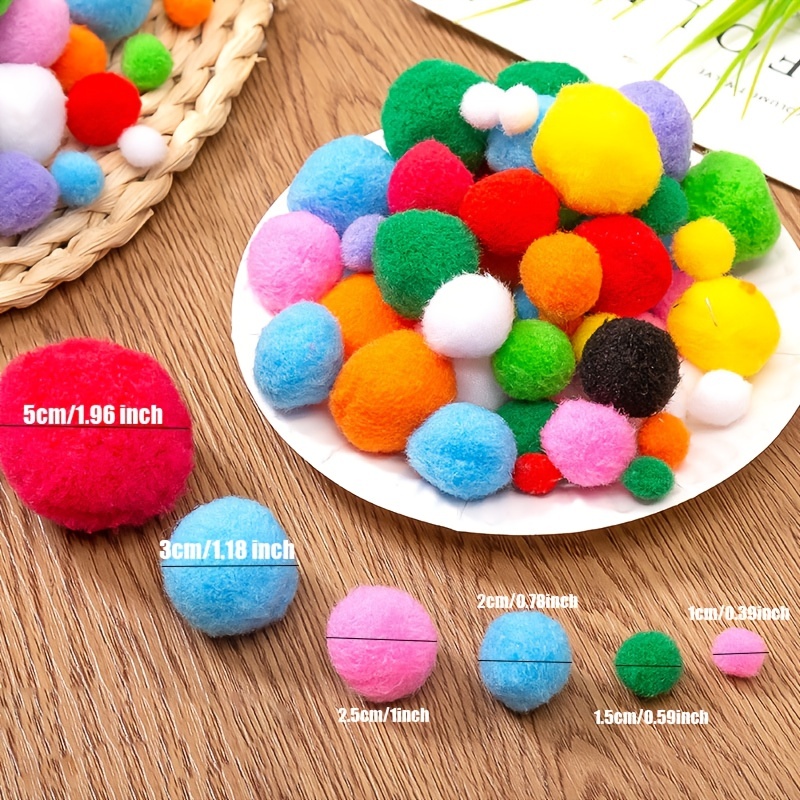 50 Plush Pompoms With Glitter Tips 15 Mm Color Selection Pompom