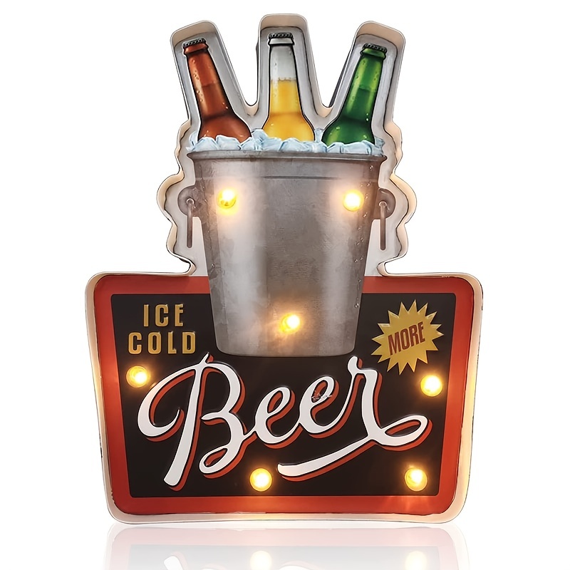 1pc Beer Sign Wall Decoration Luminous Signs