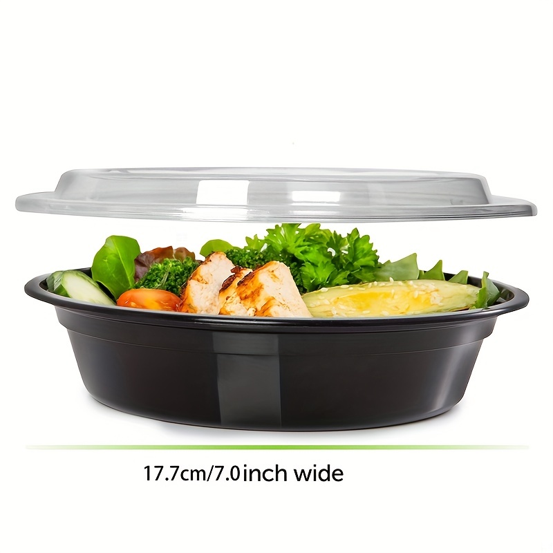 10pcs Round Meal Prep Containers With Lid, Reusable Plastic Containers,  Disposable Food Contact Materials, Lunch Boxes For Fruit And Lunch