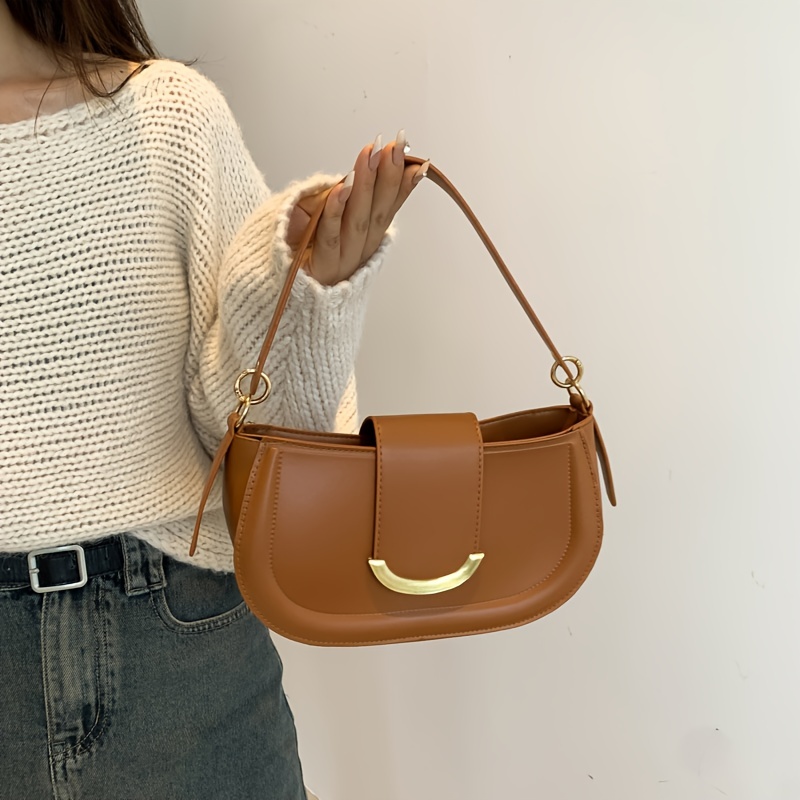 Trendy Woven Bag, Pu Leather Solid Color Shoulder Bag, Perfect Crossbody Bag  For Daily Use - Temu