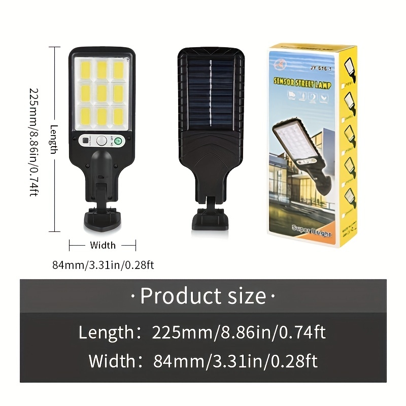 Acquista Lampioni solari da 9 LED Lampada solare da esterno da 2500 W con 2  modalità di luce Lampada di sicurezza con sensore di movimento impermeabile  per giardino Patio Path Yard