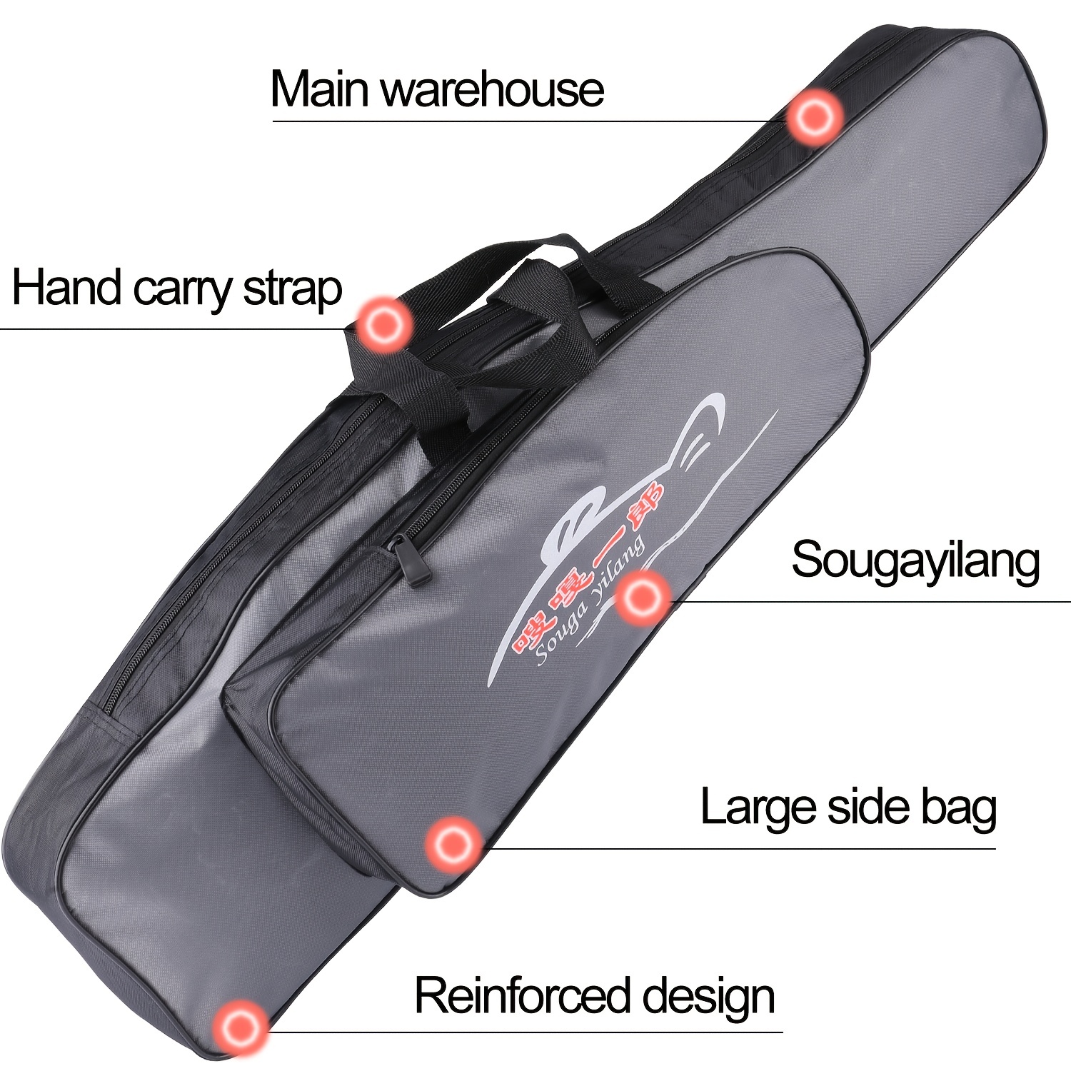 Sougayilang Fishing Bag Travel Case Rod Holder Lures Tackles - Temu