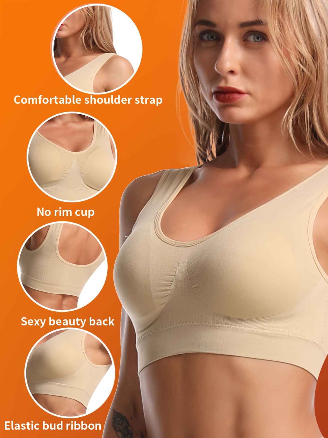 Leadmall Women Padded Bra Everyday Bras Ladies Lace Comfortable Breathable  Anti-exhaust Printed Non-Wired Bra Padded Sports Bra Sports Bralette 