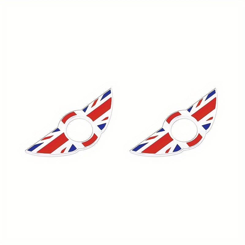 Set Of 2 Car Door Pin Lock Wing Emblem Stickers, Compatible With Mini Cooper Models Including For , R50, R53, R56, R60, F56, R57, R58, And R59