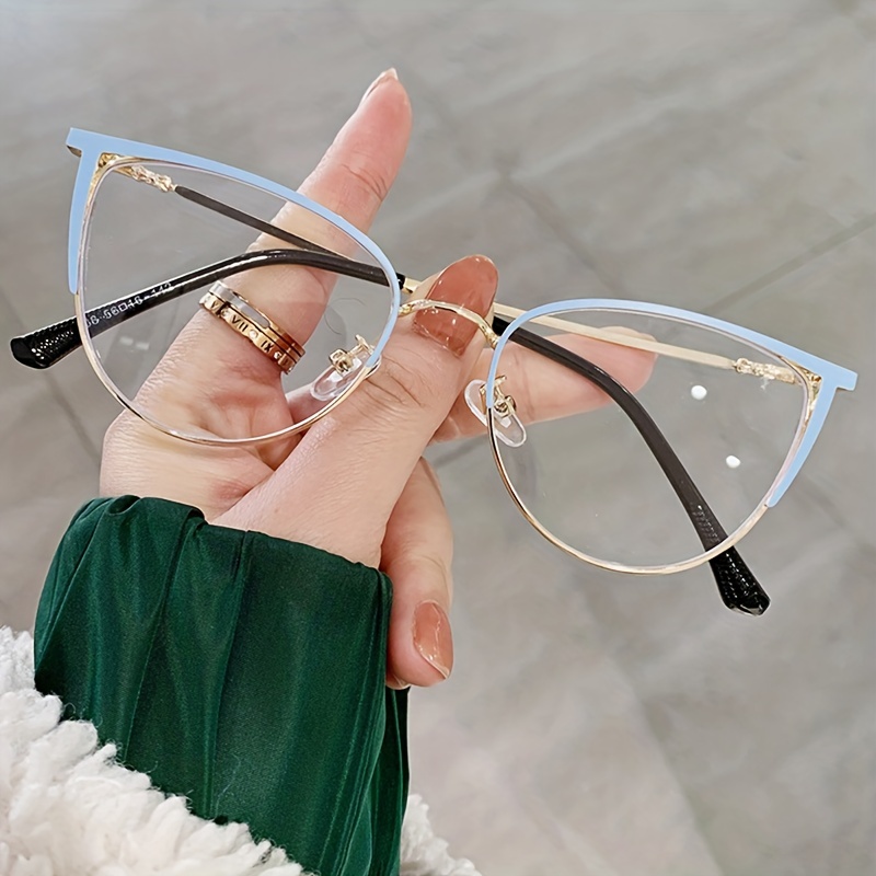 Rainbow Color Cat Eye Clear Lens Glasses For Women Fashion Glasses Frame  Blue Light Blocking Glasses - Temu Oman