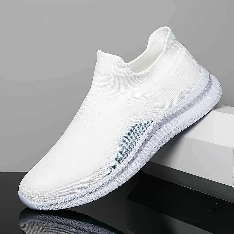 white mens slip on trainers