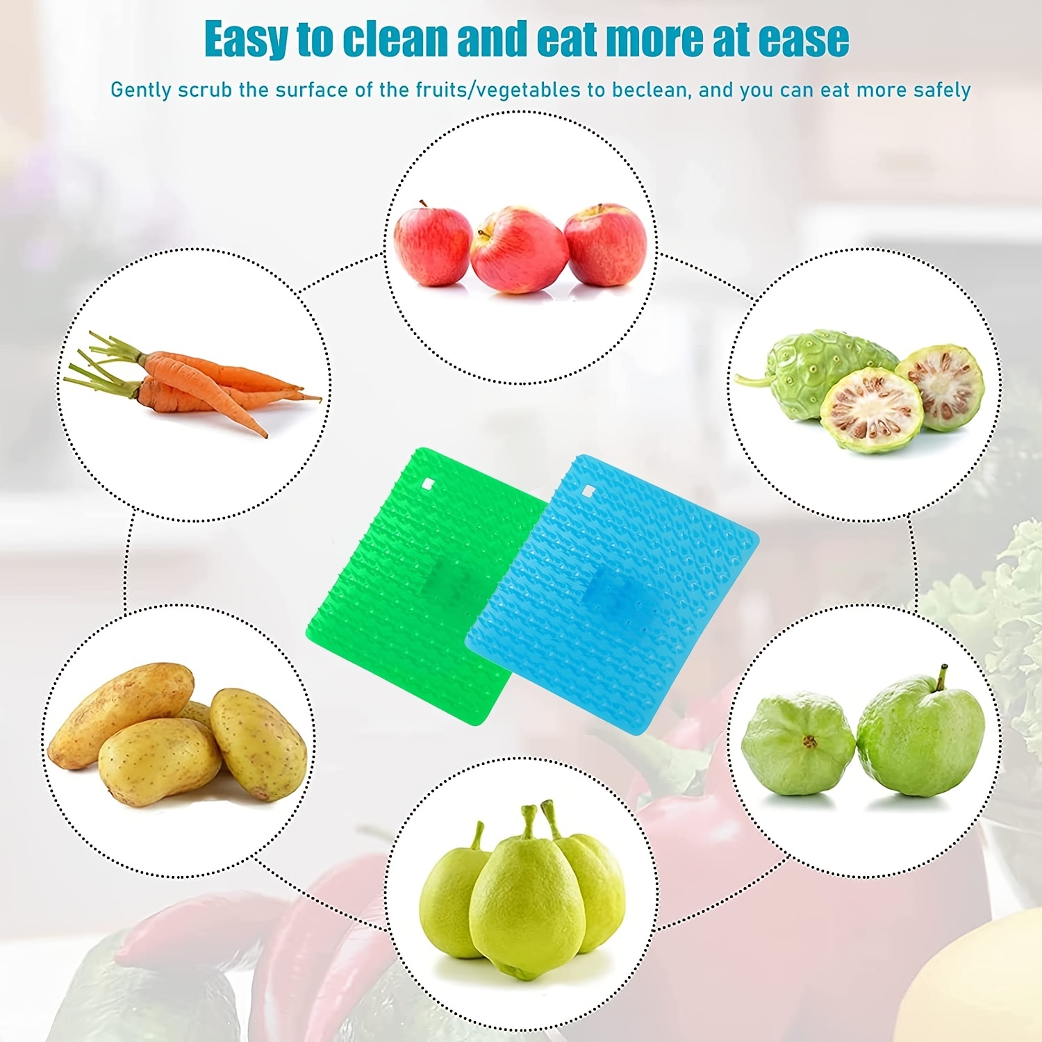 Kitchen fruit and vegetable cleaning brush flexible cleaning brush