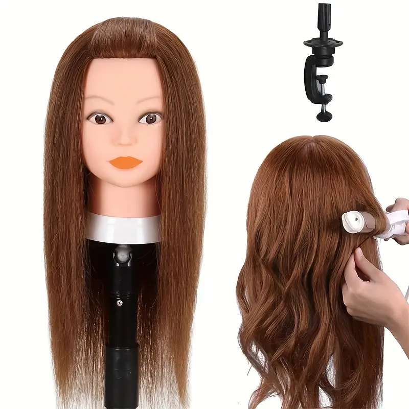 100% Real Hair Mannequin Head Human Hair Cosmetology - Temu