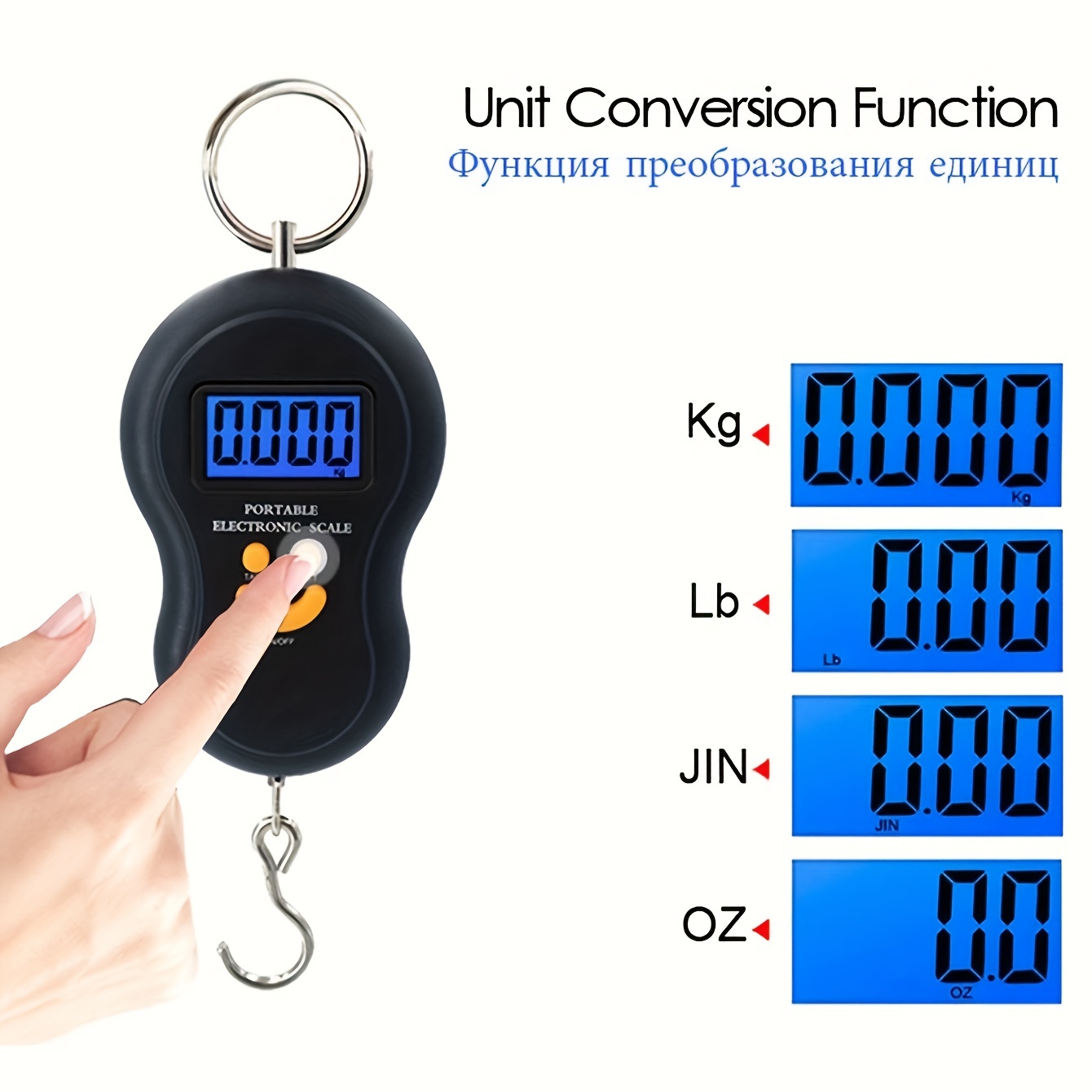 Portable Digital Hanging Weight Scale - Black