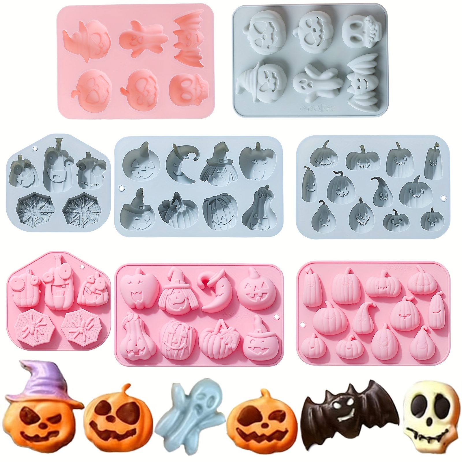 Halloween Silicone Molds 58 Cavity Mini Pumpkin Silicone Mold 69 Mini Ghost Silicone  Mold for Halloween Gummy, Candy, Chocolate, Cookie, Jelly - Yahoo Shopping