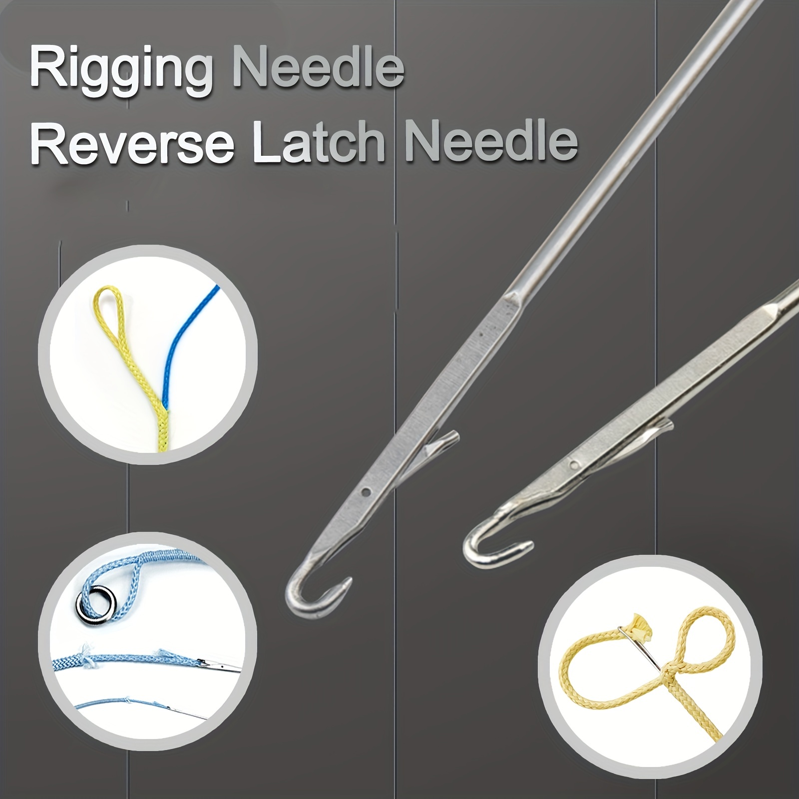 7pcs Premium 9km Reverse Latch Needle for Easy Cord Ring Splicing and  Fishing Line Accessories