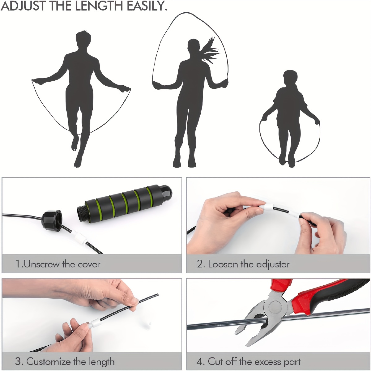 Adjustable Speed Jump Rope with Foam Handle for Fitness Workout