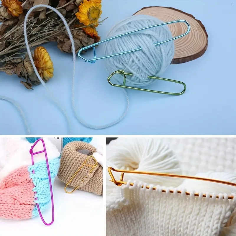 18pcs Knitting Stitch Holders, 6 Sizes Yarn Stitch Holder Set For Crochet  Knitting Needle Aluminum Stitch Holders Safety Pins With 100 Locking Stitch