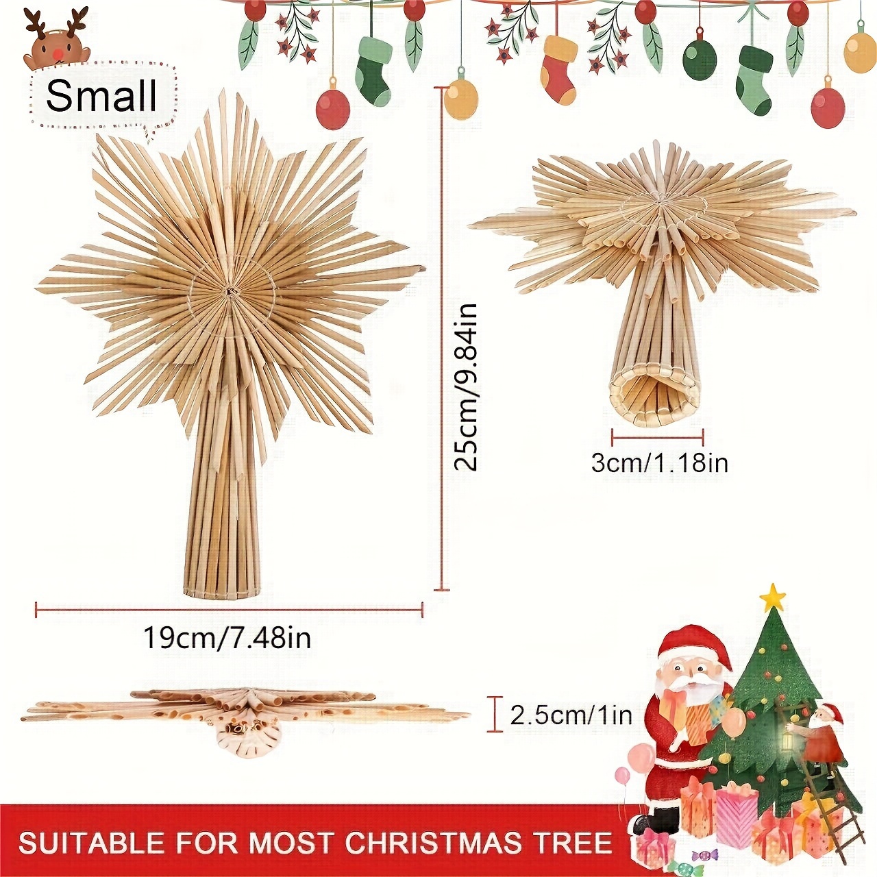 KEELYY Christmas Tree Topper Star Christmas Tree Topper Made of Straw Tree  Topper Christmas Straw Star for Christmas Tree, Natural Christmas Tree  Topper Decoration : : Home & Kitchen
