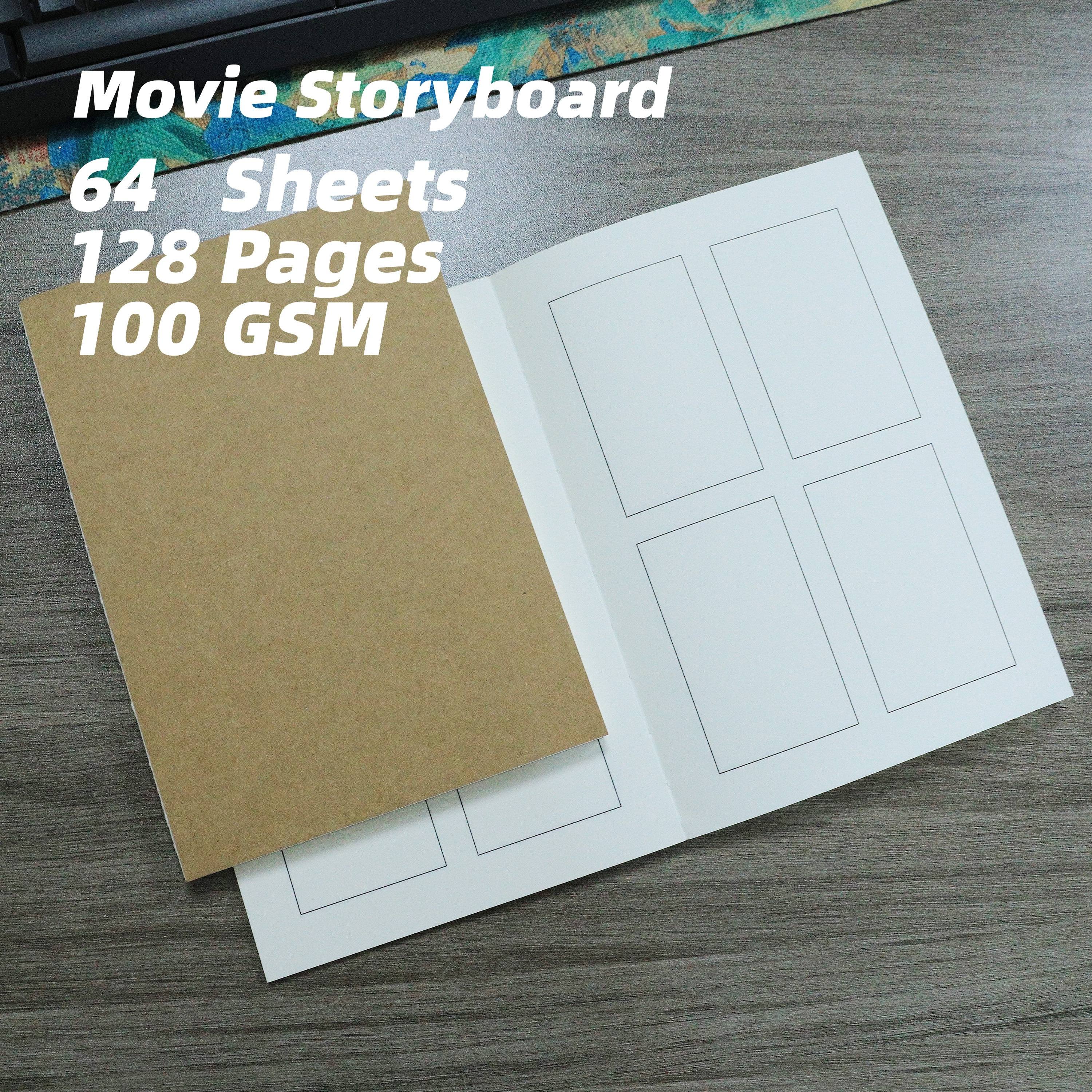 MANGA PAPER STORYBOARD: Manga Cartoon Paper | Grid with Markers | blank  comic strips | A4 - Drawing Area (16x25cm) | 100 Sheets |  blue cover 