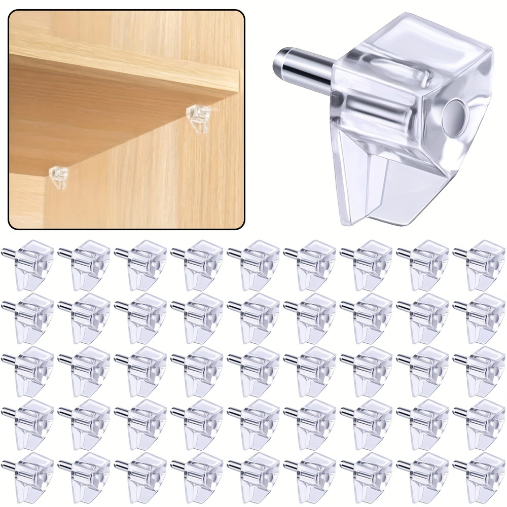 Cheap 10/20/50Pcs Adhesive Shelf Support Pegs Drill Free Nail Instead  Holders Closet Cabinet Shelf Support Clips Wall Hangers