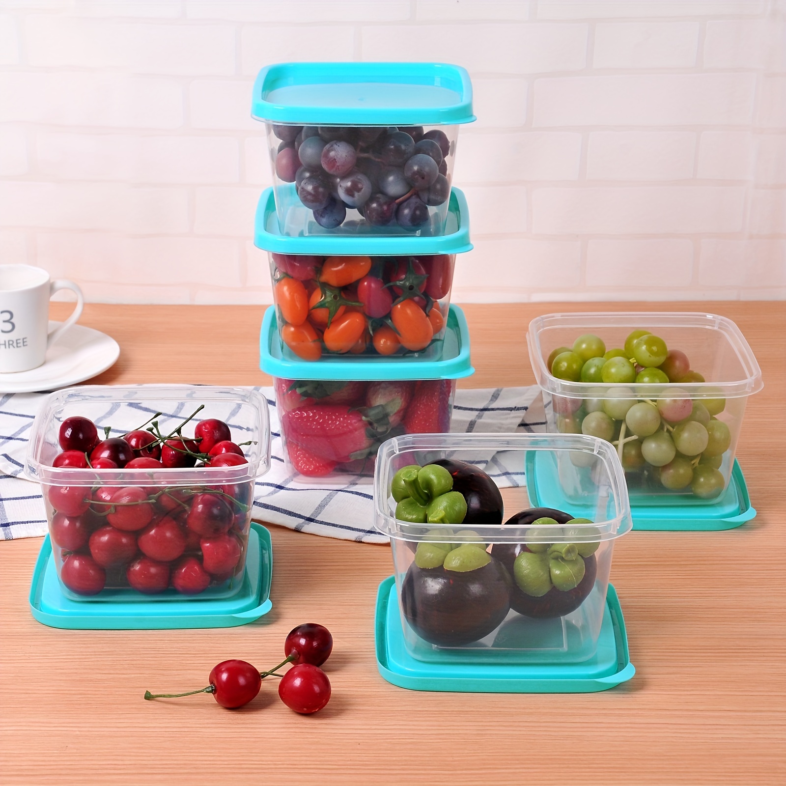 6/7pcs Square Food Fresh-keeping Containers With Lids, Fresh Keeping Food  Storage Container, Outdoor Picnic Solid Storage Box, Non-disposable Lunch Bo