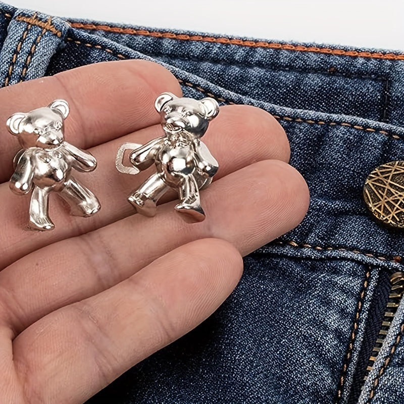 Cute Bear Button Pins For Jeans No Sew And No Tools - Temu
