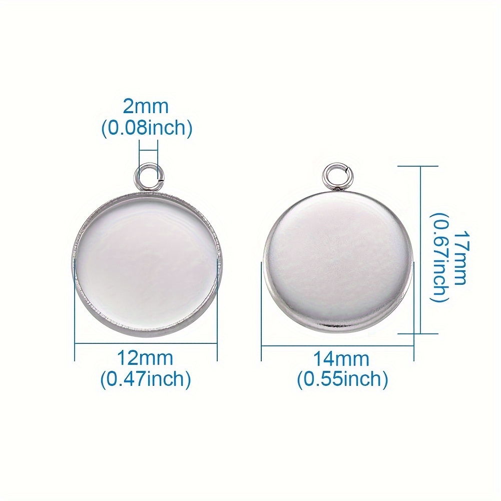 Stainless steel three circles charms 14mm