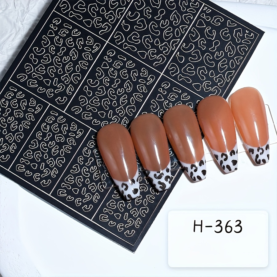 6 Sheet Airbrush Stencils Nail Stickers For Nails Checkerboard Leopard  Stripe Hollow French Nail Art Sticker Decals Printing Templates Stencil  Tool Ma