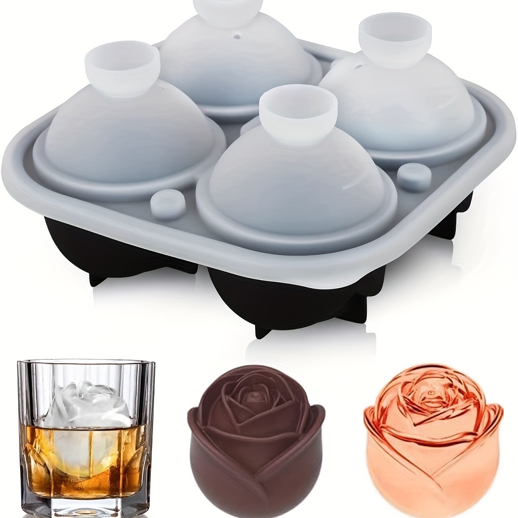 Flexible Silicone Rose Diamond Shape Ice Ball Mold Easy - Temu