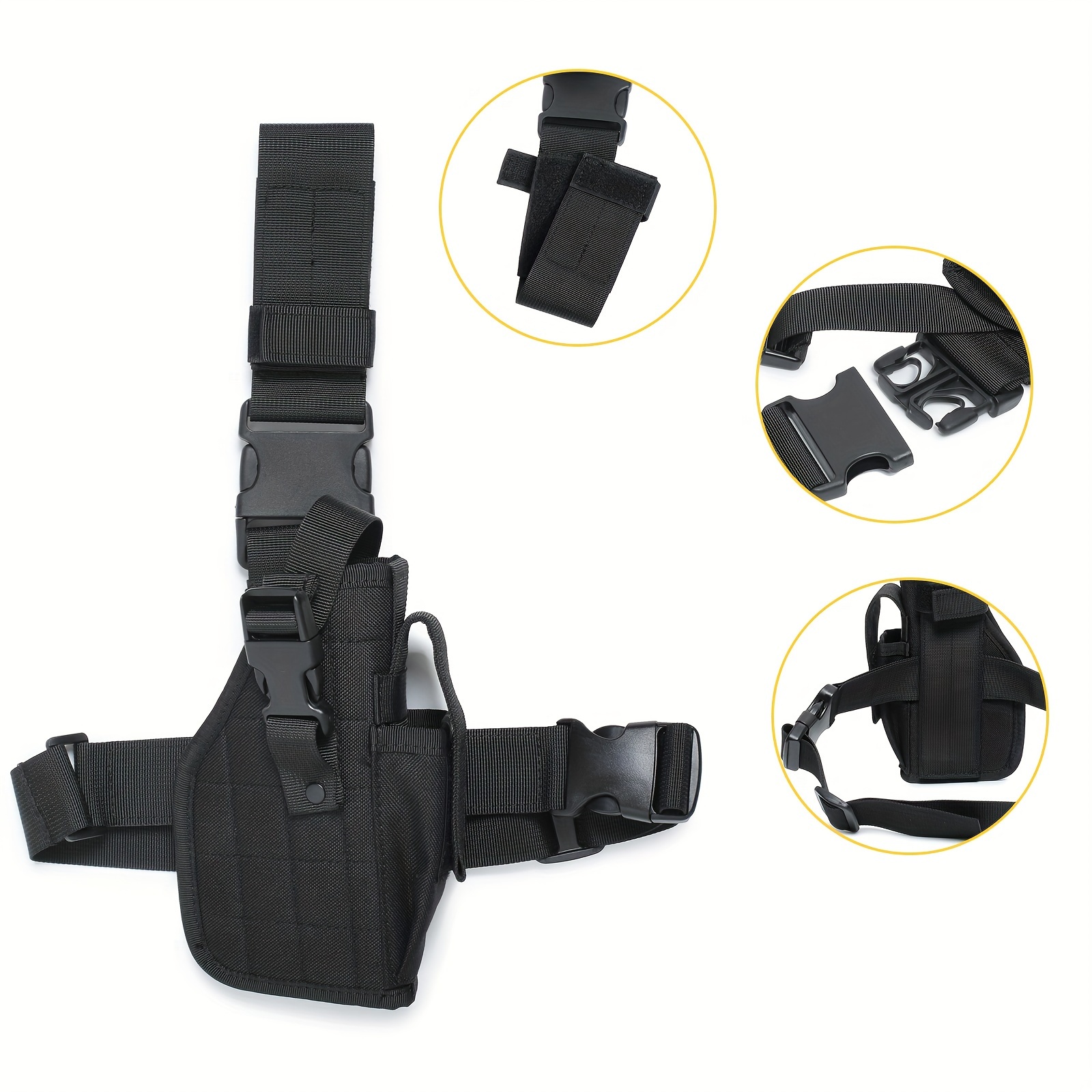  Drop Leg Holster Right Handed - Airsoft Holster with Magazine  Pouch Thigh Pistol Gun Holster Tactical Adjustable,Suitable to Hold Full  Size Mid Size and Compact Pistols. (Black) : Sports 