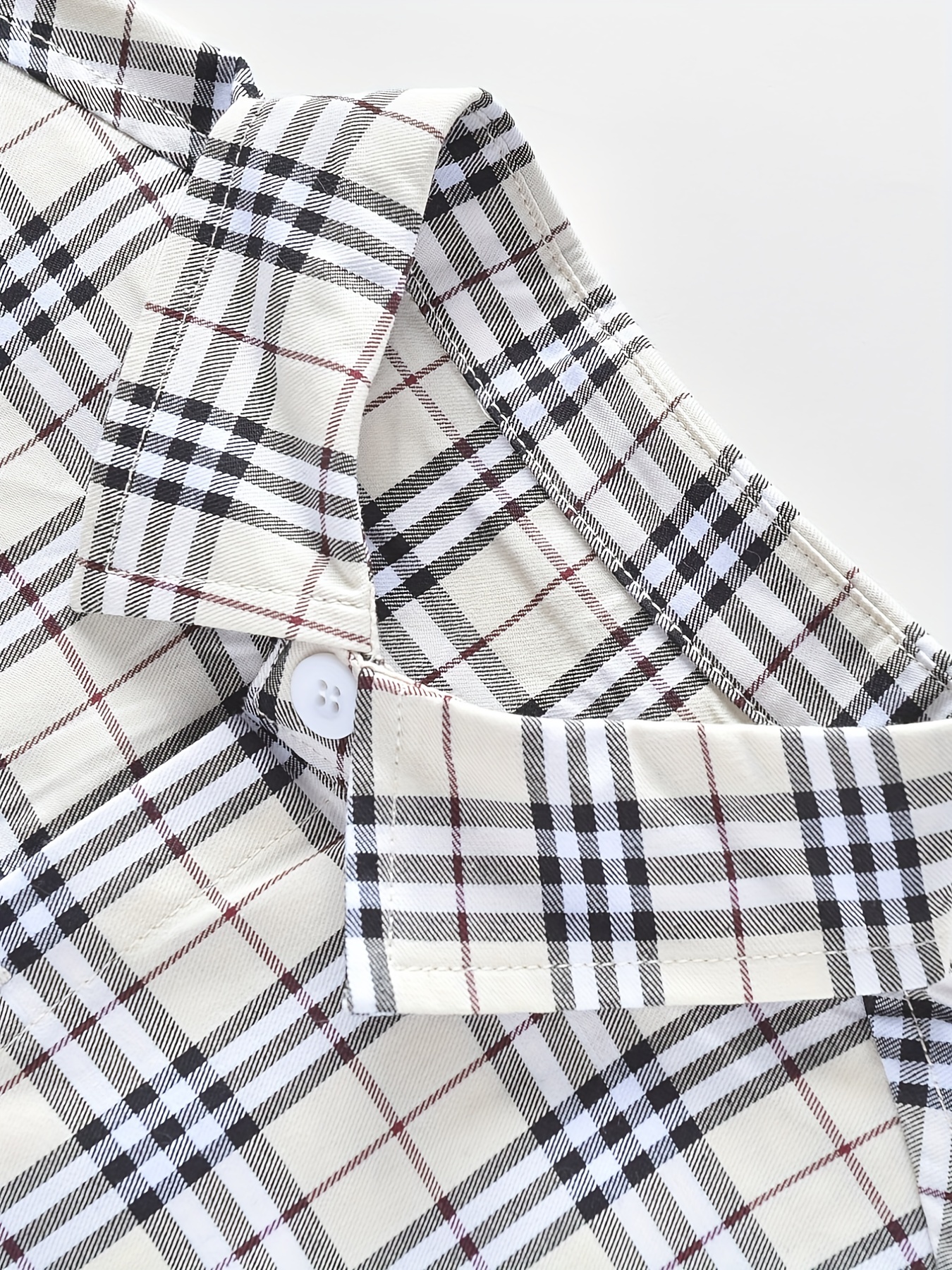 Boys Letter Print Plaid Shirts Button Down Tops Spring Fall Outwear Jacket