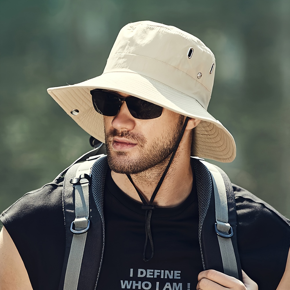 Men's Wide Brim Sun Hat Riding Mountaineering Fishing - Temu
