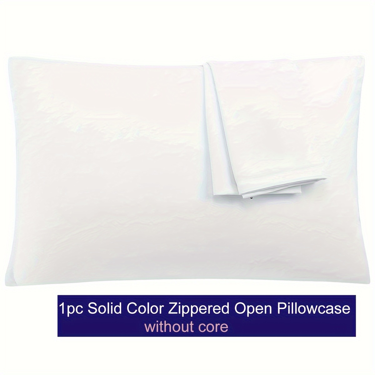 soft breathable microfiber pillowcase with zipper closure solid color multiple sizes   details 11