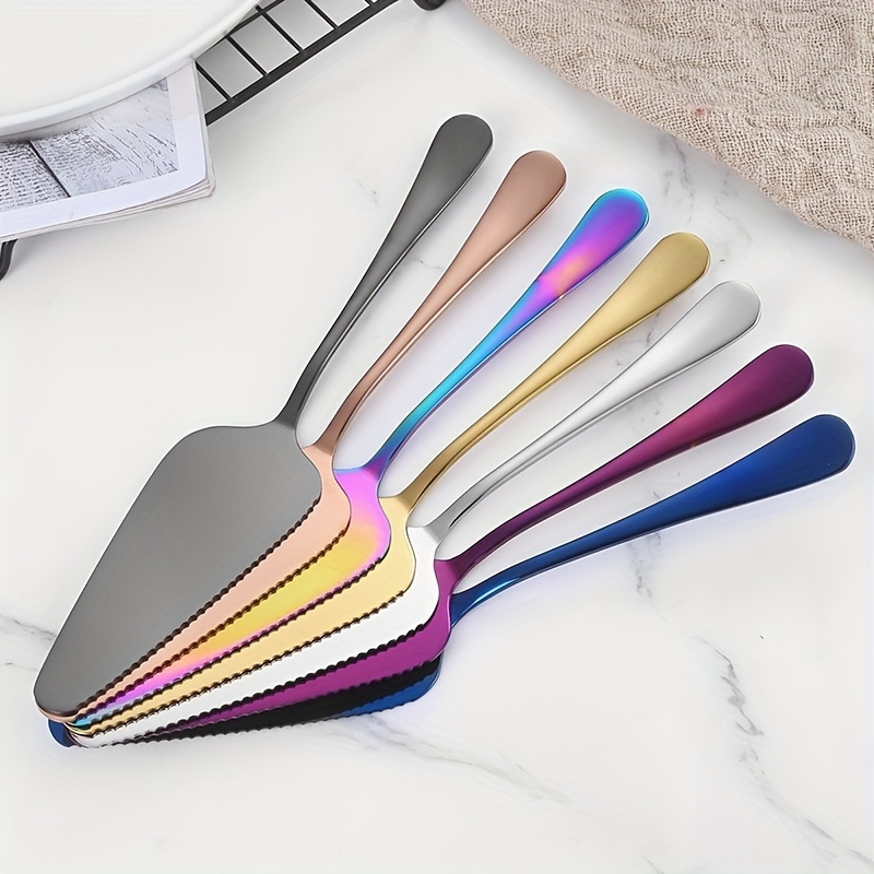 Spatule triangulaire en acier inoxydable à dents dorées, accessoire de  cuisson pour gâteau, pizza, fromage