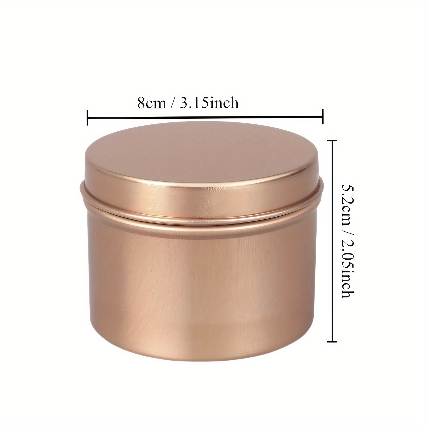 Rose Golden Candle Tins With Lids Round Metal Can Kit For - Temu