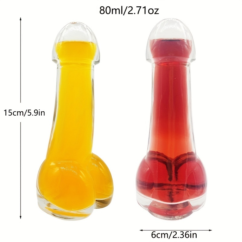 Unique shape men penis shape glass beverage bottle