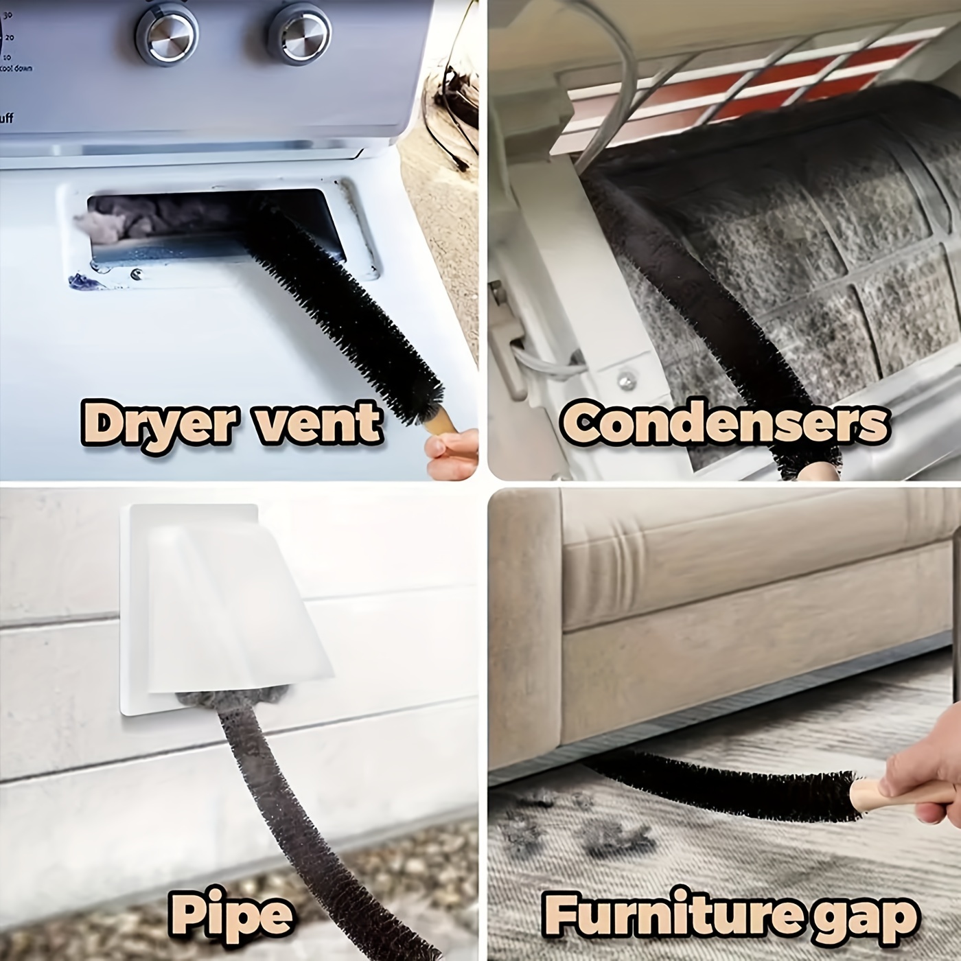  Dryer Vent Cleaner Kit & Refrigerator Condenser Coil