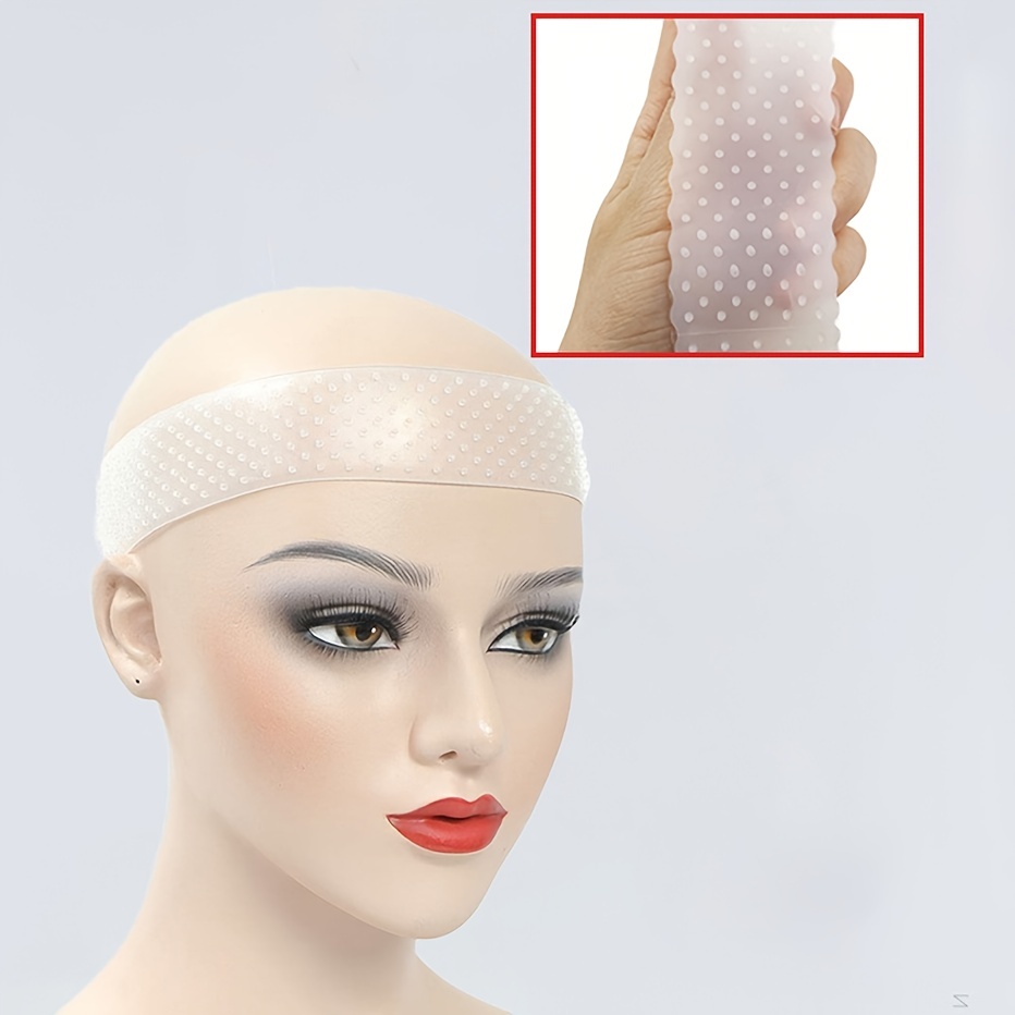 1pc Elastic Soft Silicon Wig Grip Top Silicone Wig Grip Band, Non Slip Wigs Hold Transparent Band Headband,Temu
