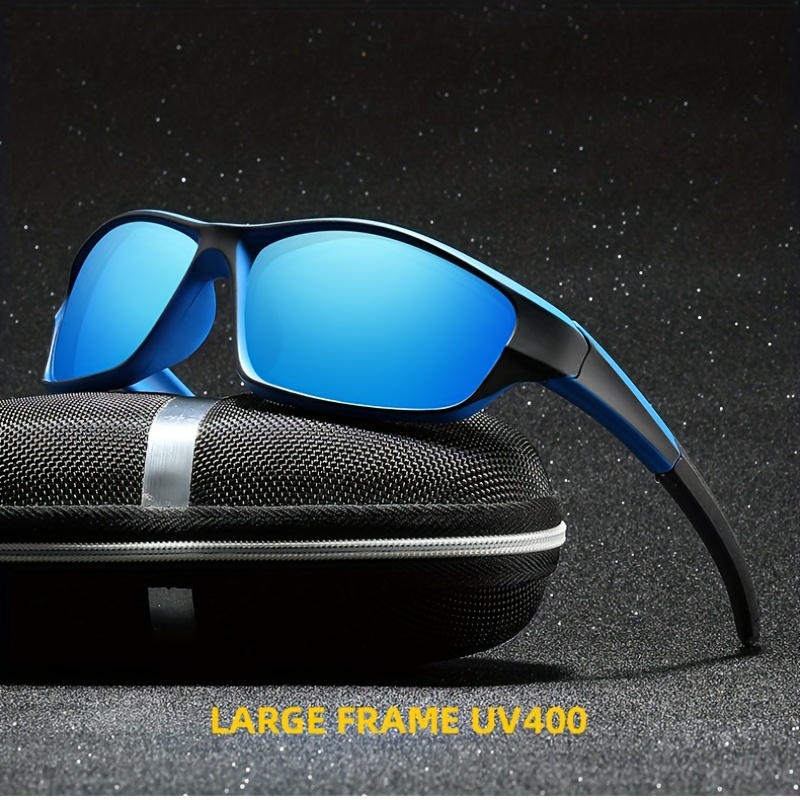 Men's Cycling Polarized Sunglasses Mixed Color PC Driving Sun Glasses with Glasses Case and Anti-pressure Paper Box,Temu