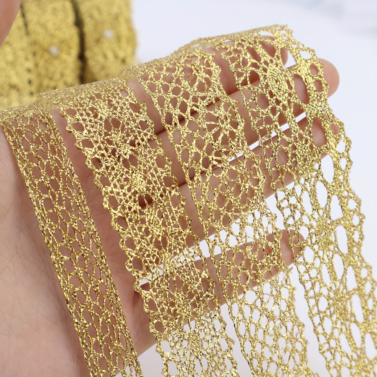 Gold Lace Ribbon 20 Yards Vintage Crochet Lace Trim Craft Gold Lace for  Sewing, Gift Package Wrapping, Bridal Wedding Decoration, Scrapbooking