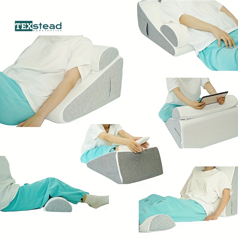 Costway ensemble d'oreillers compensés en mousse à mémoire, oreiller de lecture  pour lit avec appuie-tête amovible et coussin jambes surélevé pour  post-chirurgie, femme enceinte, gris clair, 6 pcs - Conforama