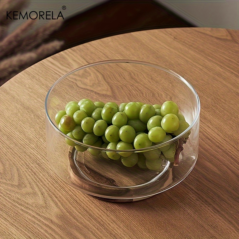 Creative Glass Fruit Bowl Ornamental Fruit Plate With Wooden - Temu