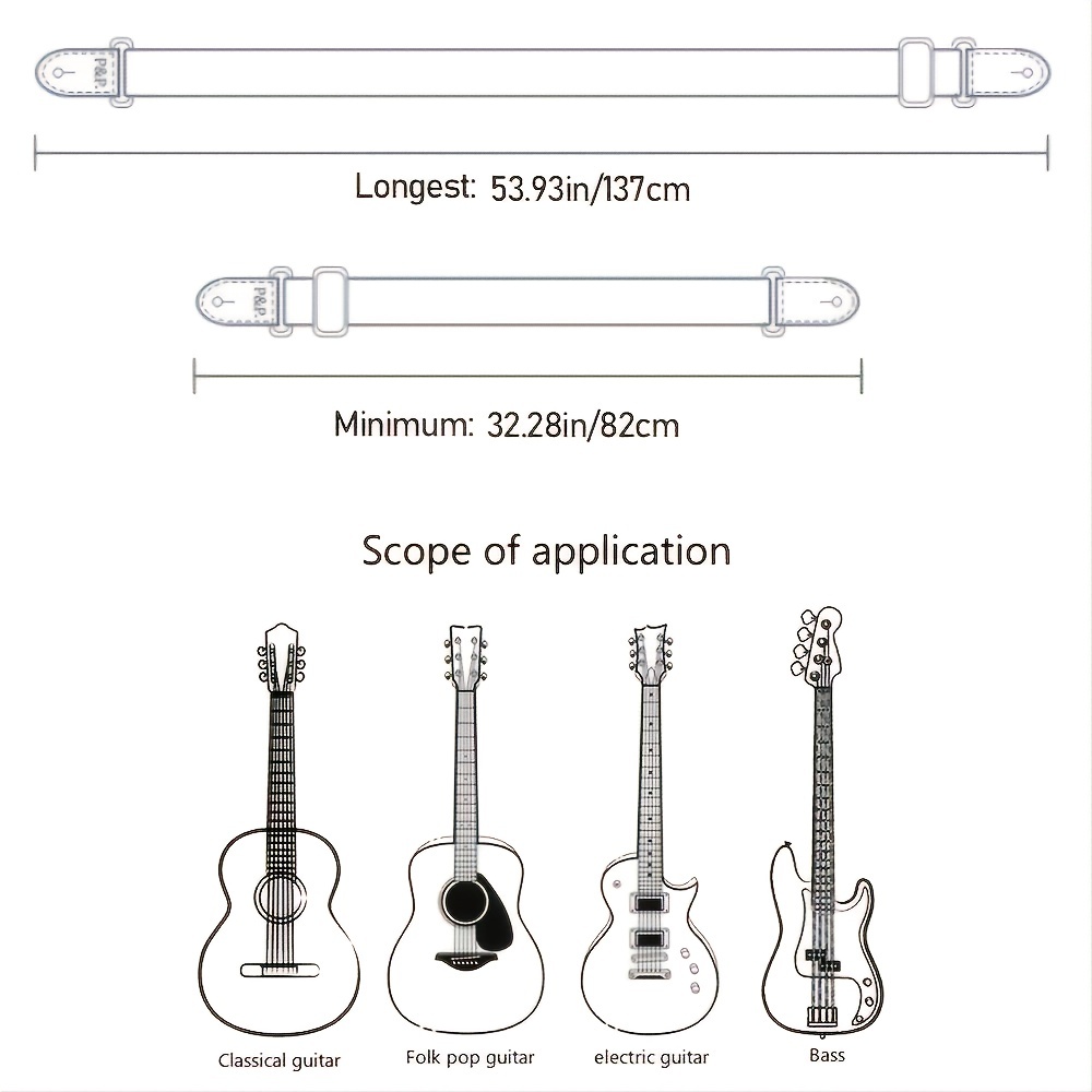 Ceinture De Sangle De Guitare Électrique En Pur Coton Réglable Pour La  Musique De Basse De Guitare Acoustique Du 5,48 €