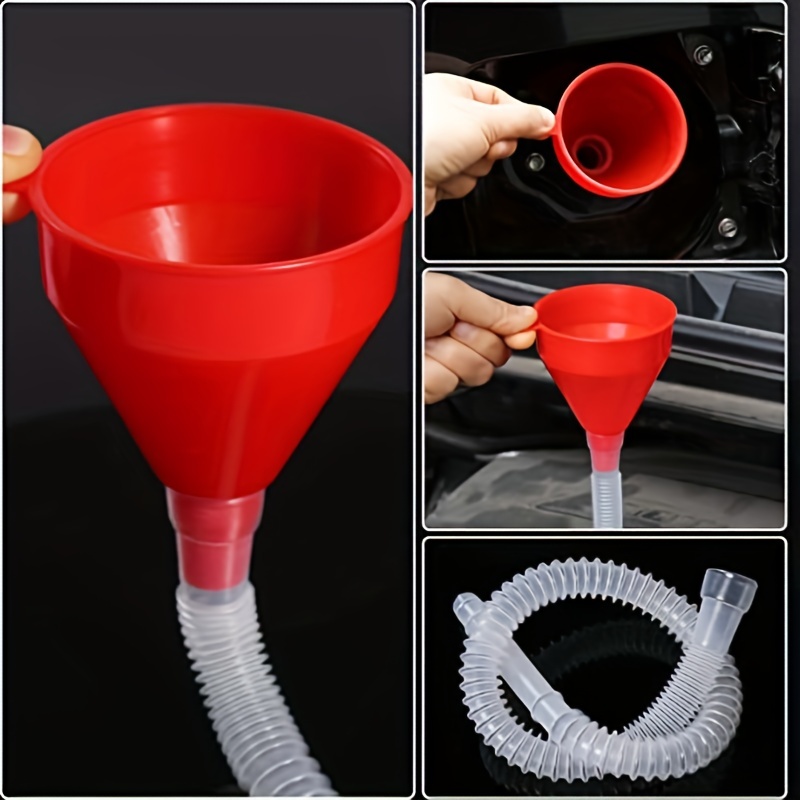Angle Funnel With Filter For Oil Gasoline Diesel Water (Red Color Only)