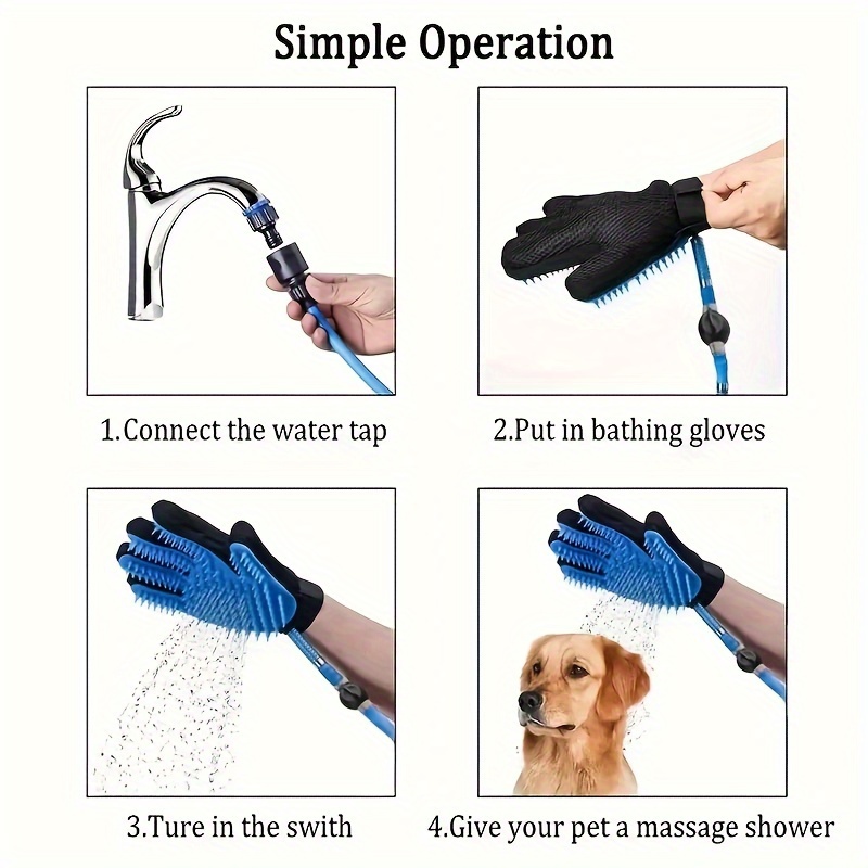 Dog washing best sale glove hose