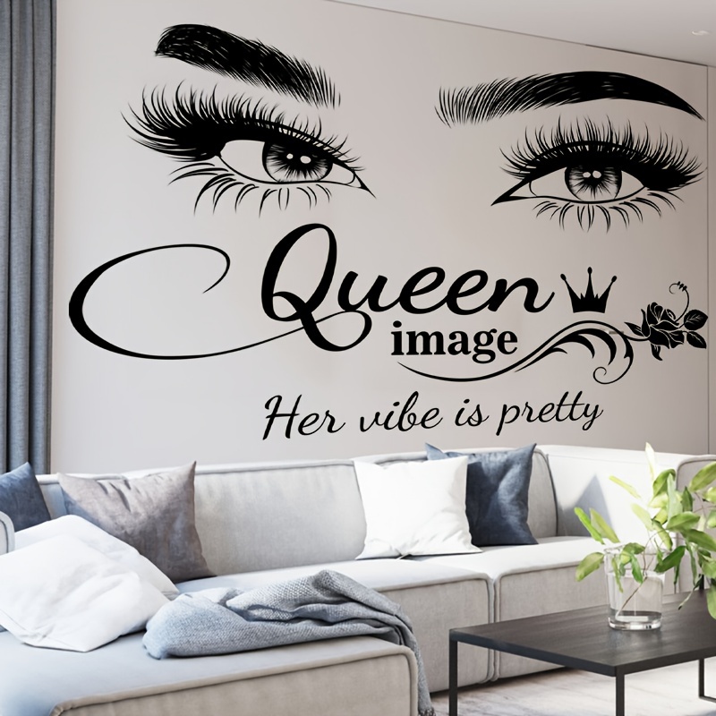 Autocollants Muraux Beautiful Eyes, Amovibles, Auto-adhésifs, Autocollants  Muraux Queen Vibes, Pour Salon Chambre Maison - Temu France