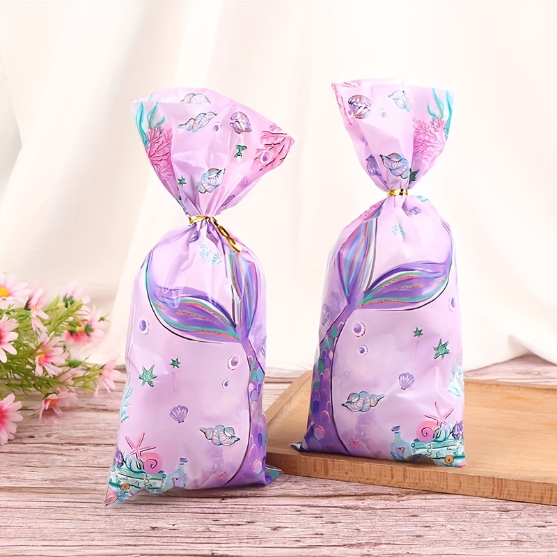 Mermaid Snack Bags Fish Tail Painting Goodie Bags Treat Bags - Temu